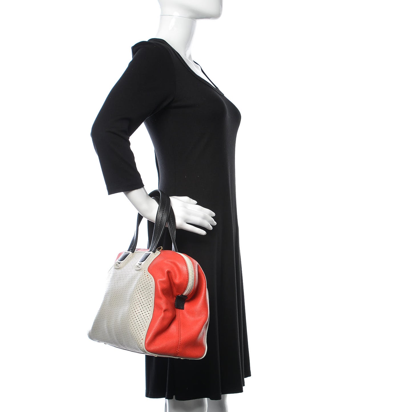 Vitello Perforated Chameleon Tote Multicolor