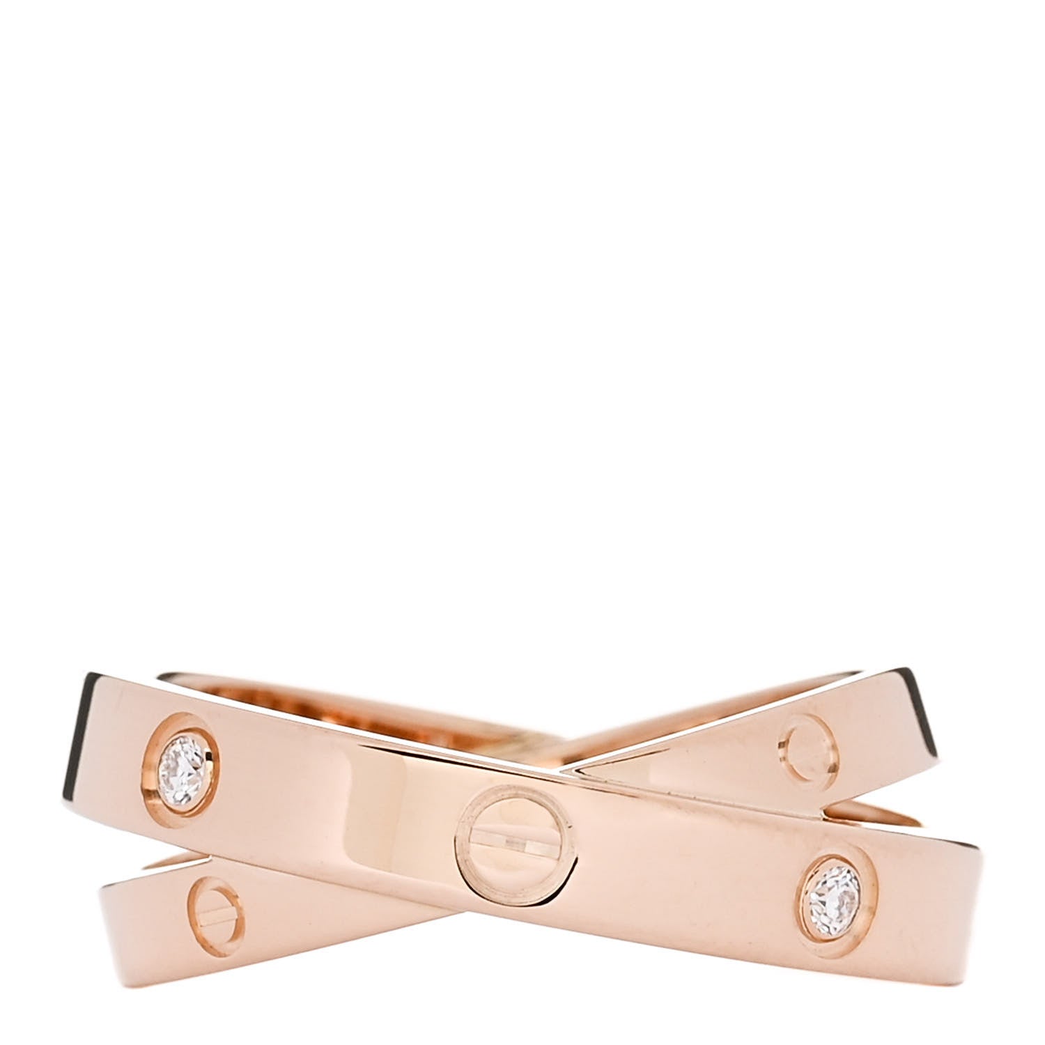 Cartier 18K Pink Gold 6 Diamond LOVE Ring 54 7 1 of 7