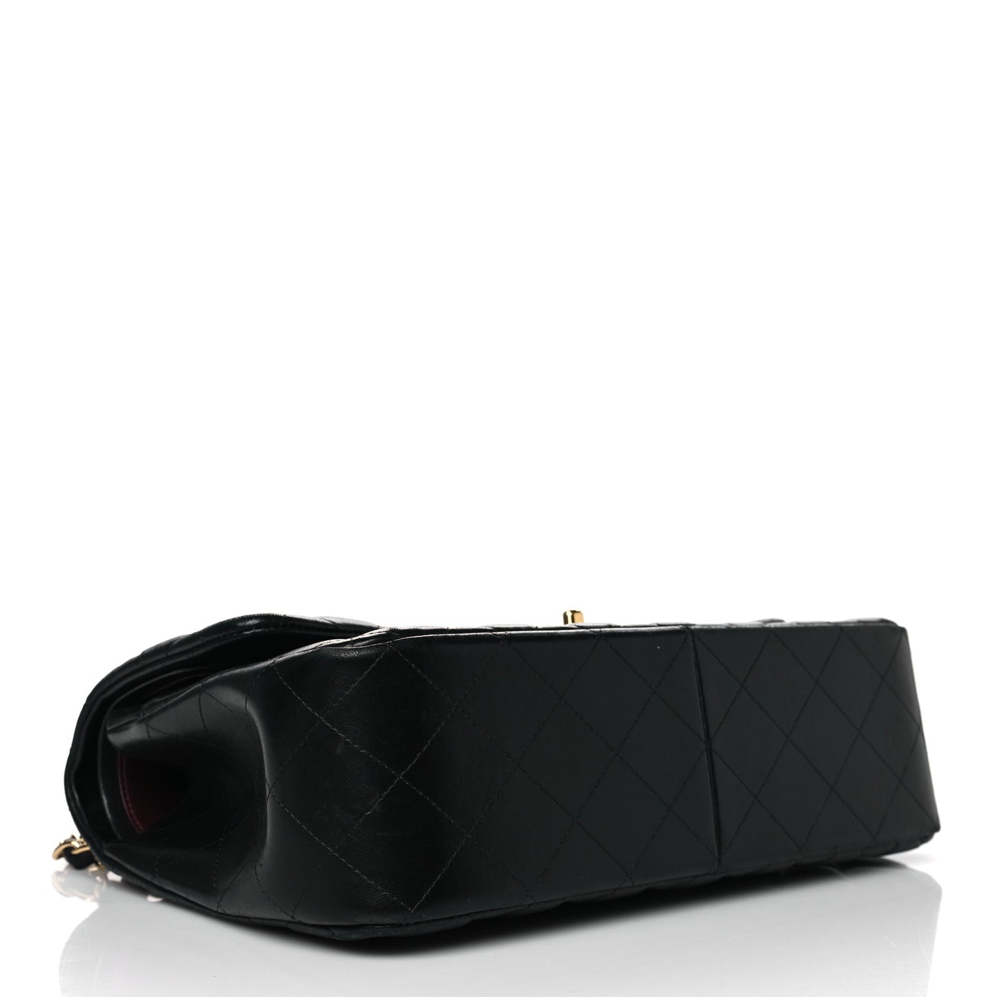 Lambskin Quilted Jumbo Double Flap Black