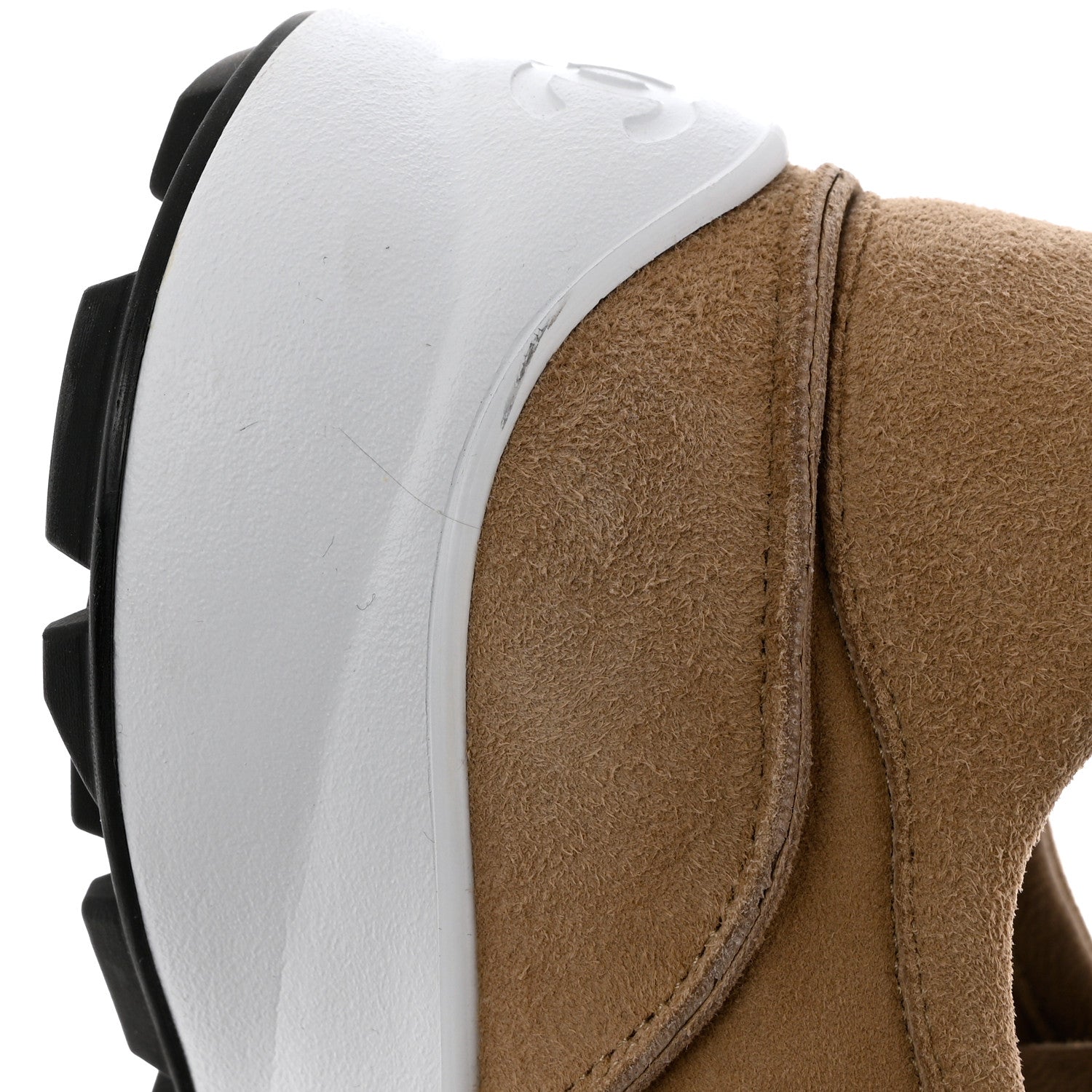 Chanel Suede Goatskin CC Sneakers 39 Dark Beige 9 of 11