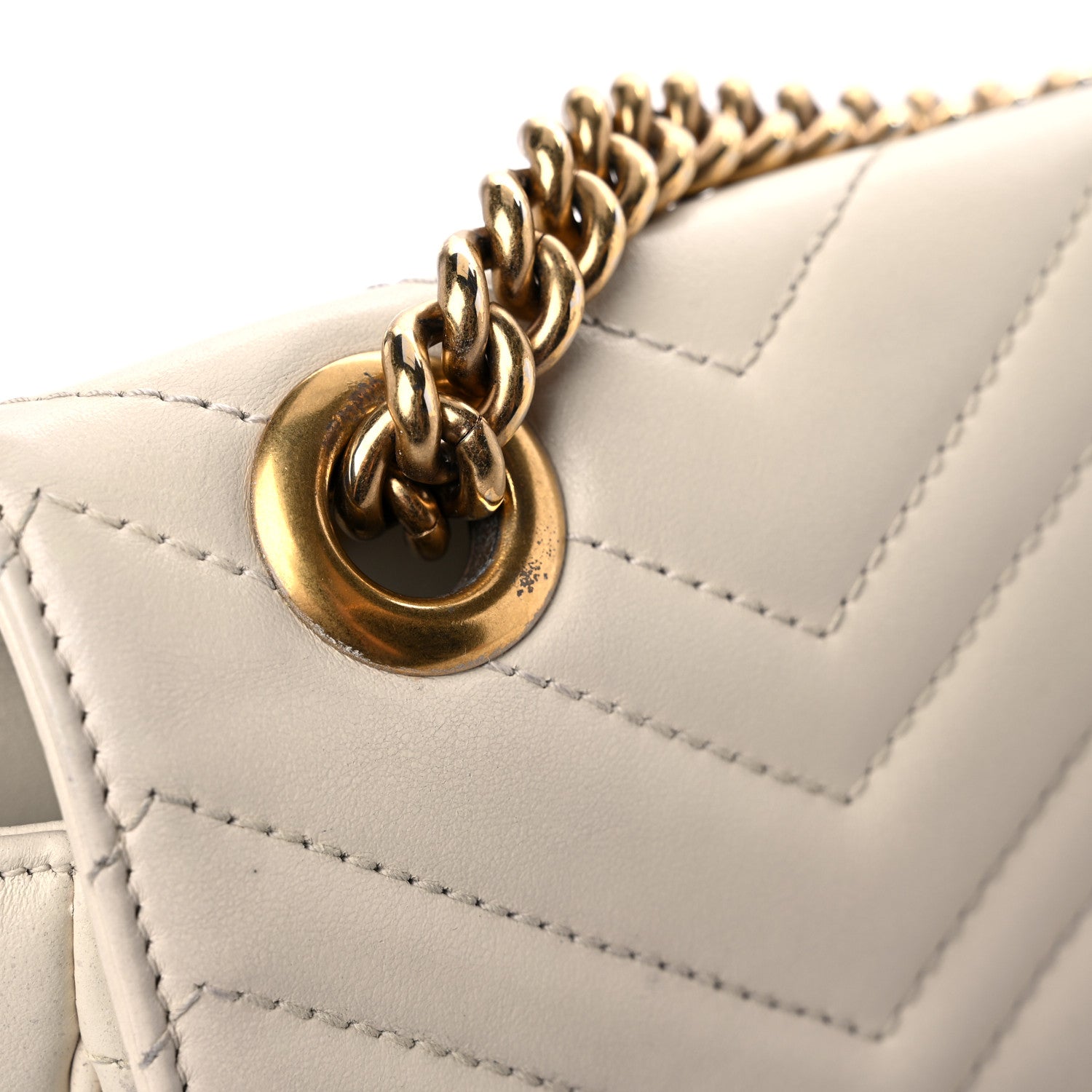 Gucci Calfskin Matelasse Small GG Marmont Shoulder Bag White 19 of 19