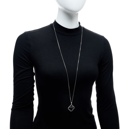 Van Cleef & Arpels 18K White Gold Black Onyx Magic Alhambra Pendant Necklace 3 of 6