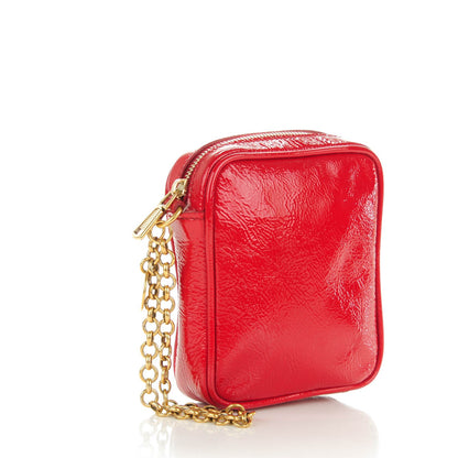 Saint Laurent Textured Patent Mini Wristlet Red 3 of 7
