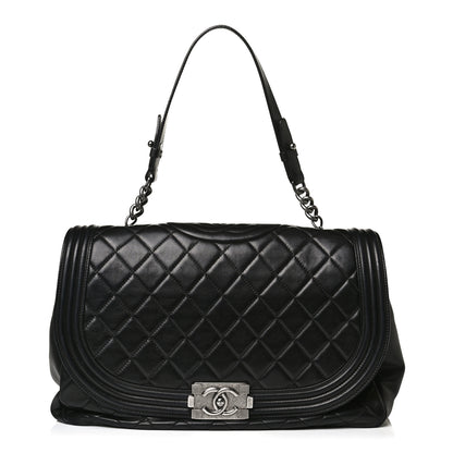 Chanel Lambskin Quilted Large Antik Boy Flap Black 1 of 19