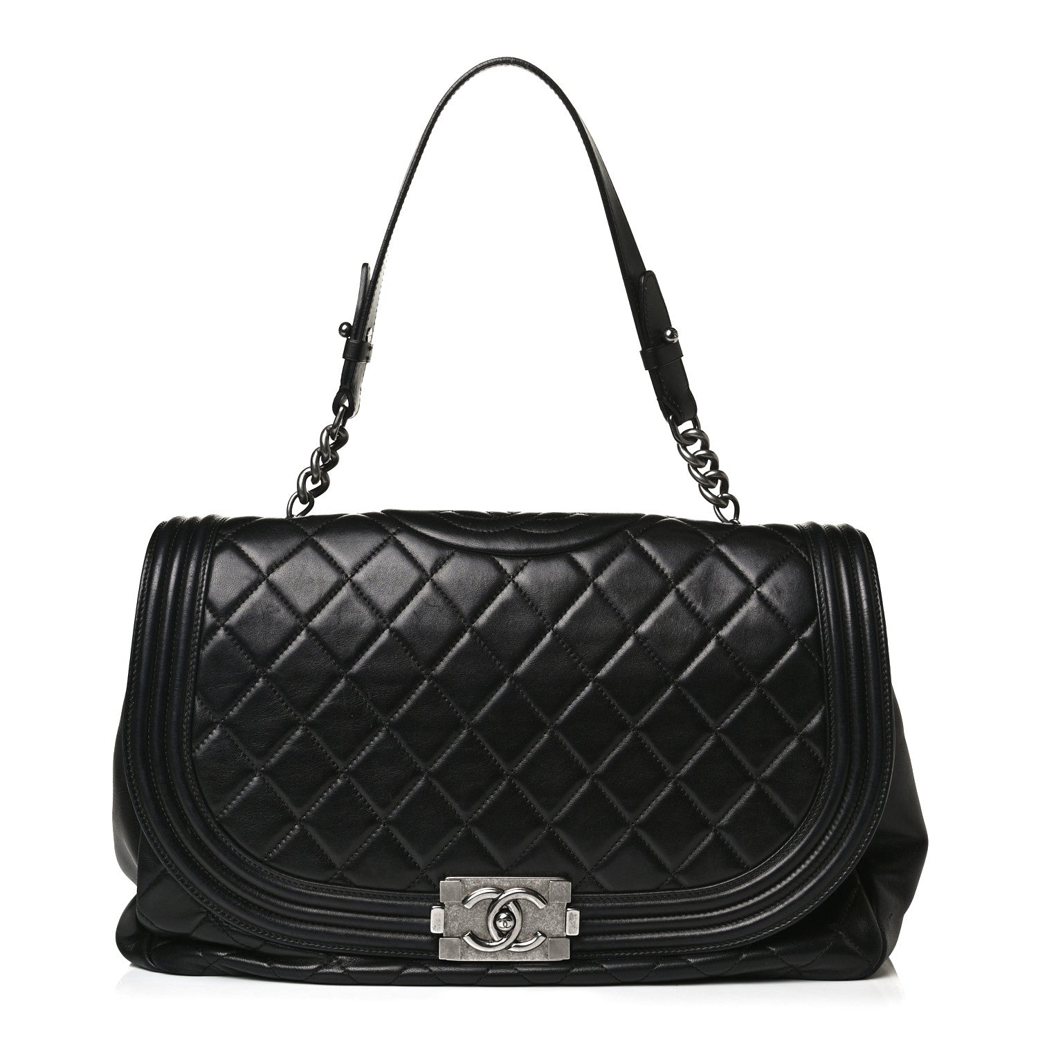 Chanel Lambskin Quilted Large Antik Boy Flap Black 1 of 19