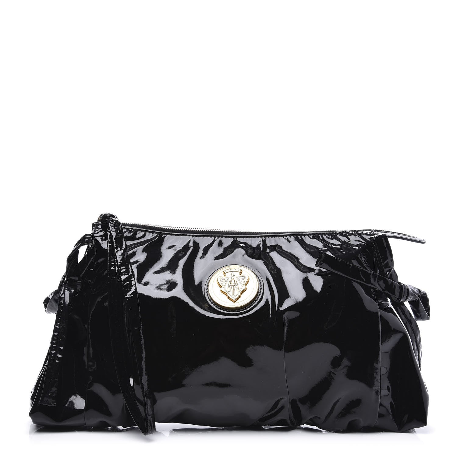 Gucci Patent Large Hysteria Clutch Black 1 of 10