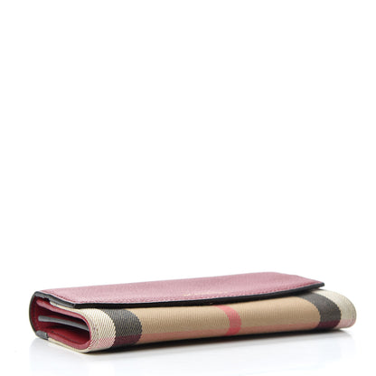 Burberry Grainy Calfskin House Check Porter Continental Wallet Russet Red 4 of 6
