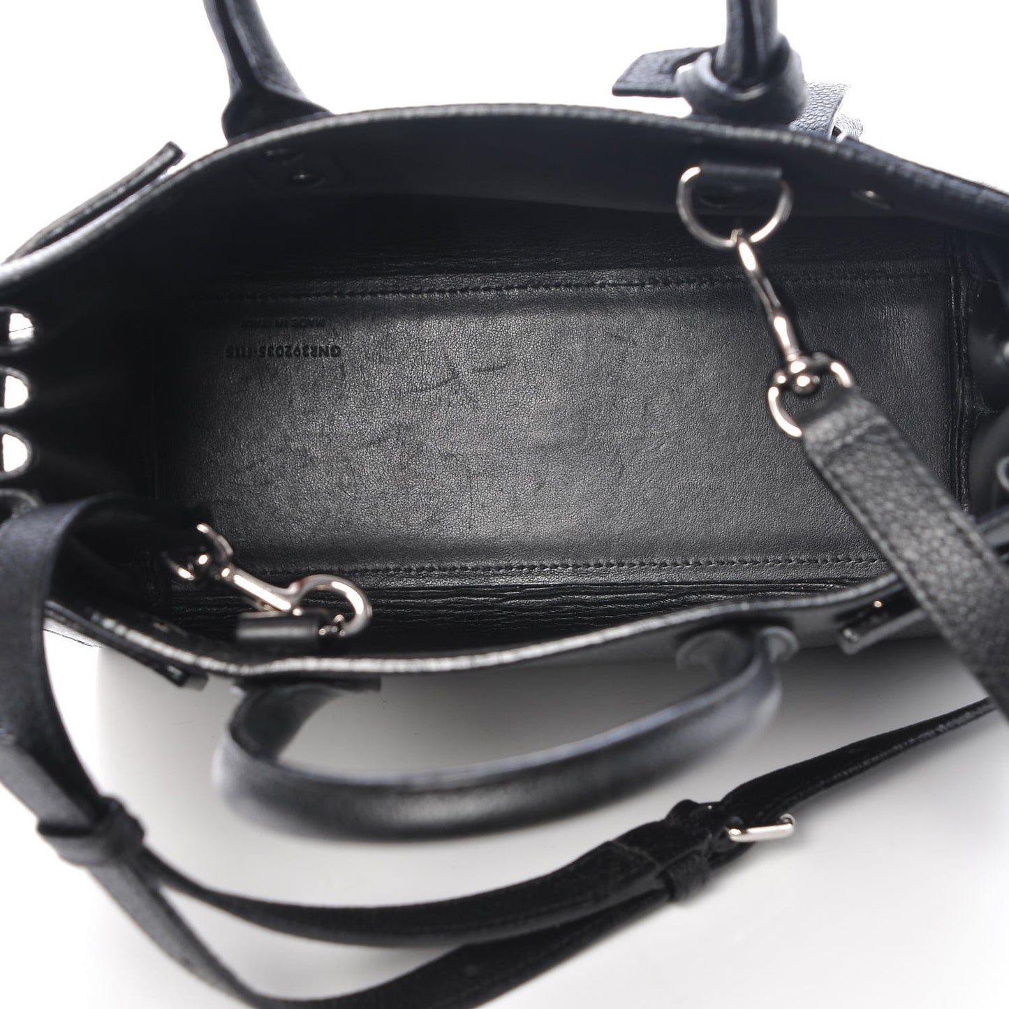 Grained Calfskin Nano Sac De Jour Black