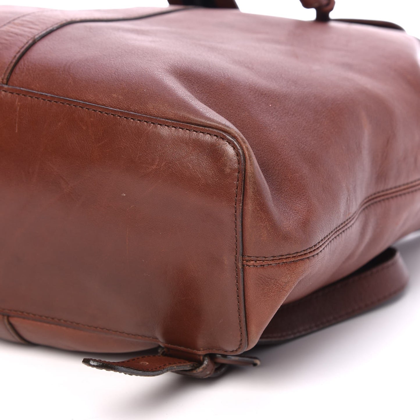 Calfskin Drawstring Backpack Brown