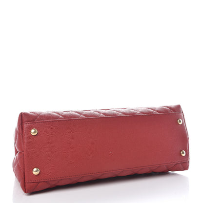 Chanel Caviar Lizard Quilted Small Coco Handle Flap Red 4 of 10