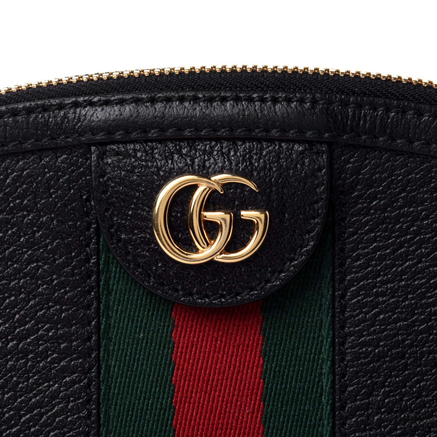 Gucci Calfskin GG Web Small Ophidia Dome Shoulder Bag Black 5 of 5