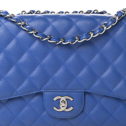 Chanel Caviar Quilted Jumbo Single Flap Blue 7 of 11