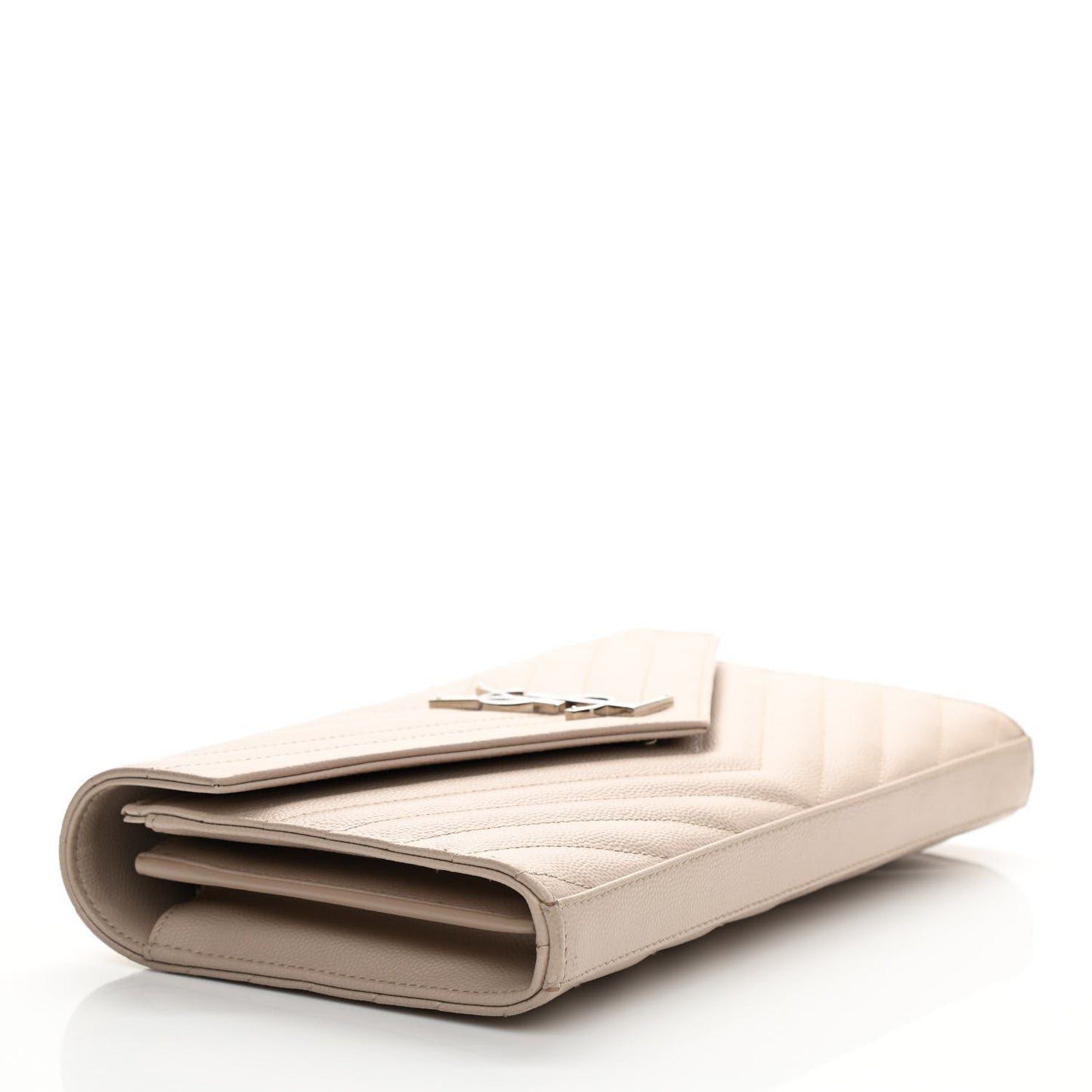 Grain De Poudre Matelasse Chevron Monogram Chain Wallet Dark Beige