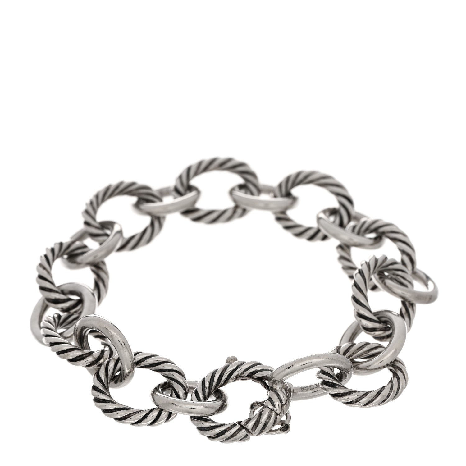 David Yurman Sterling Silver 12mm Large Oval Link Bracelet 2 of 3