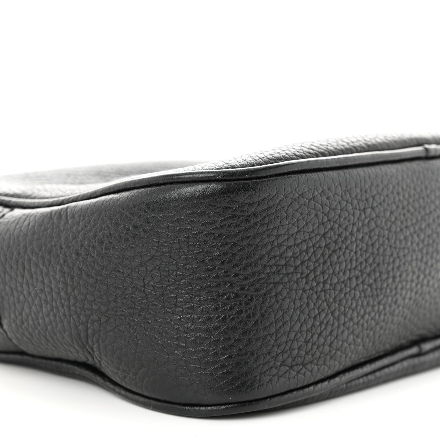 Pebbled Calfskin Small Soho Disco Bag Black