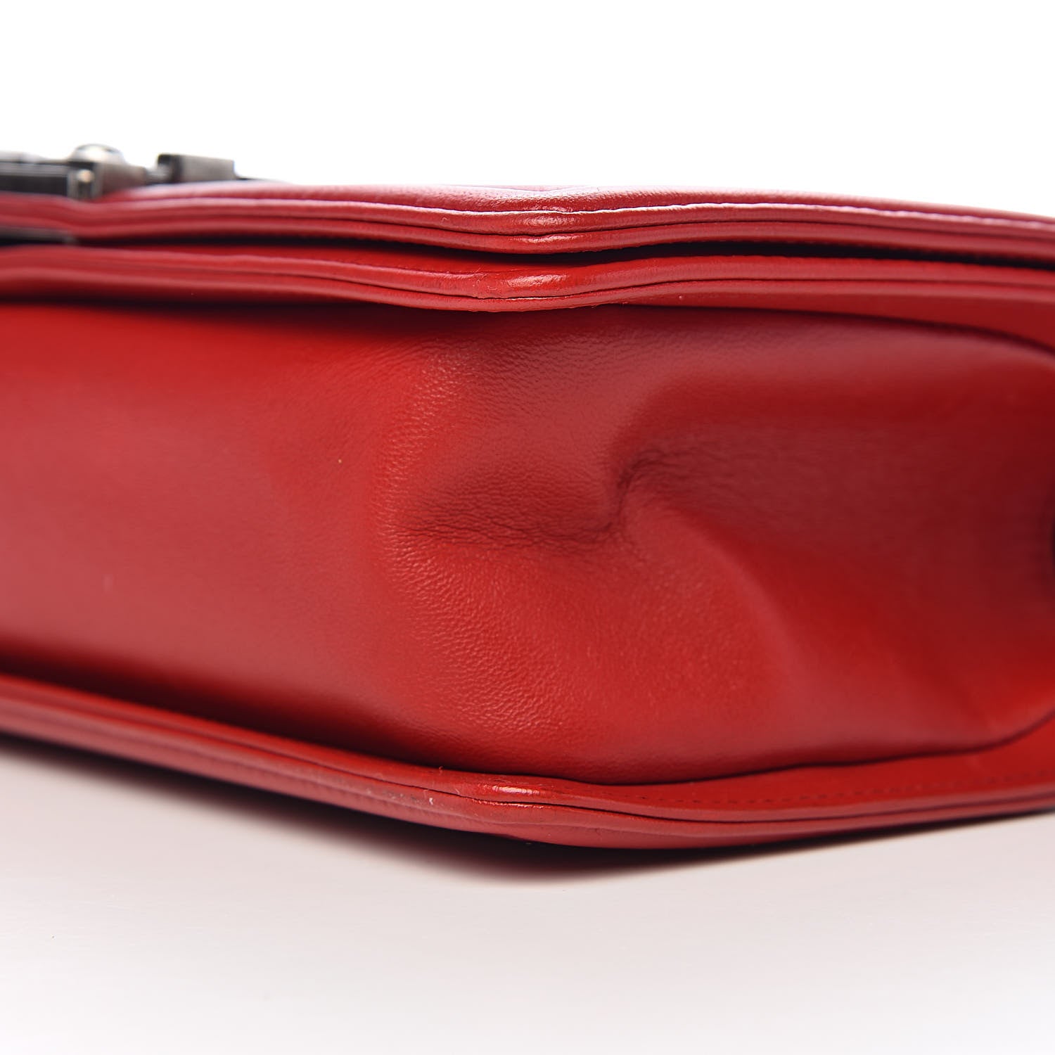 Chanel Lambskin Stitched Medium Boy Flap Red 10 of 11