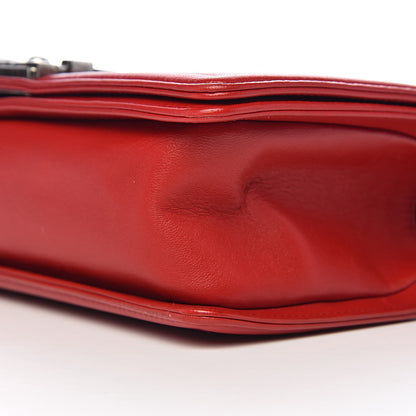 Chanel Lambskin Stitched Medium Boy Flap Red 10 of 11
