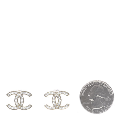 Chanel Crystal CC Large Earrings Gold 2 of 5
