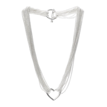 Tiffany Sterling Silver Heart Multi Chain Toggle Necklace 3 of 4
