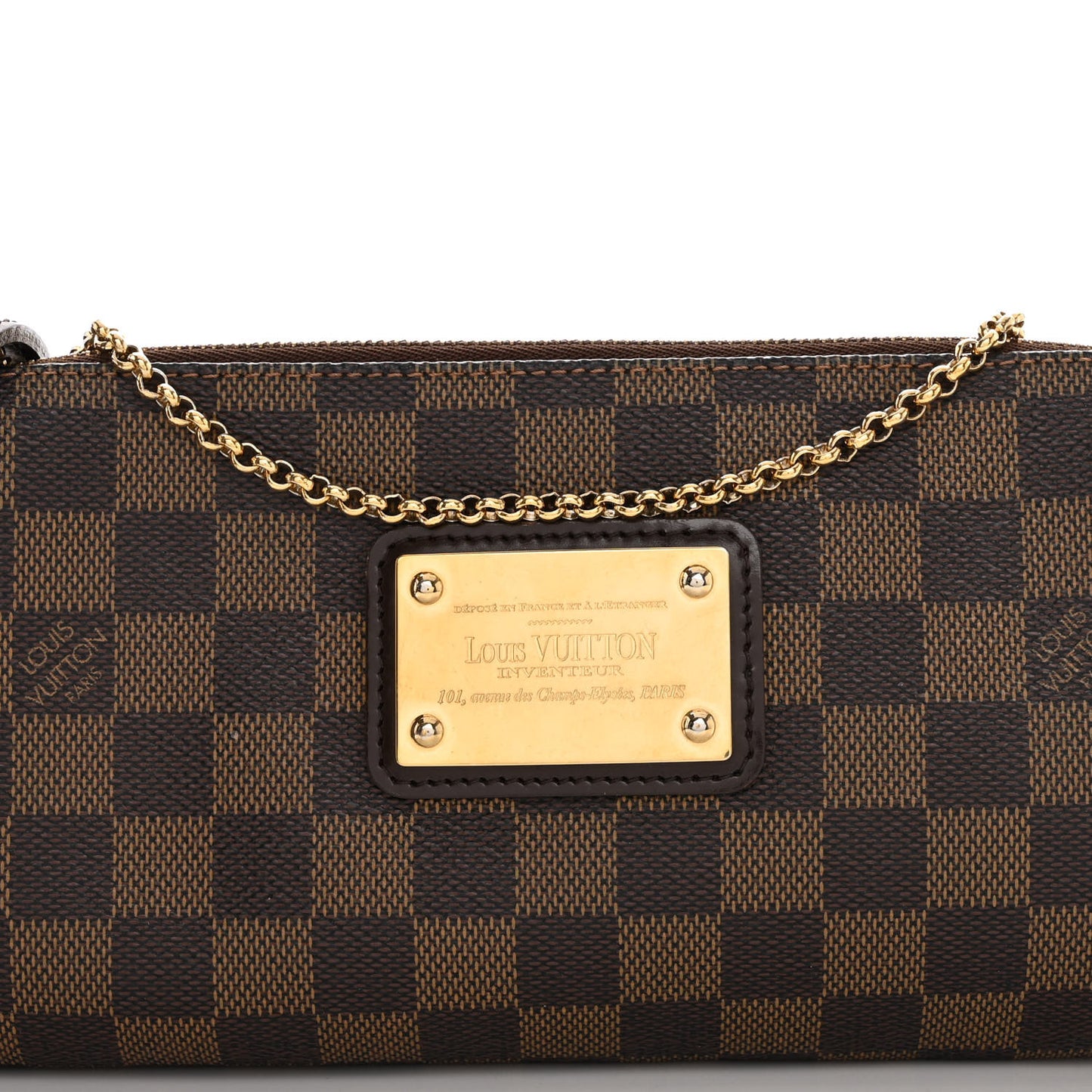 LOUIS VUITTON Damier Ebene Eva Clutch