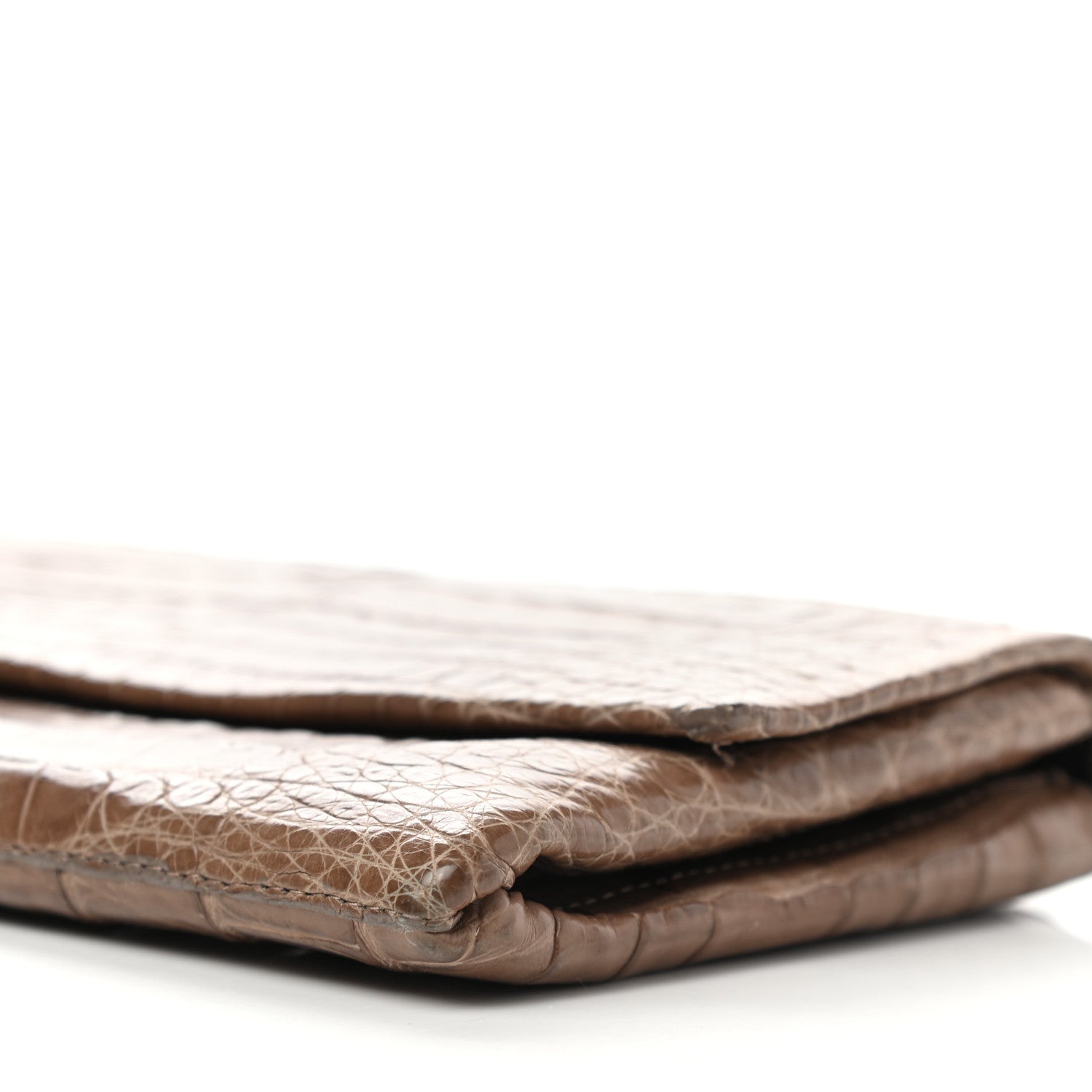 Nancy Gonzalez Crocodile Flap Clutch Wallet Taupe 9 of 9