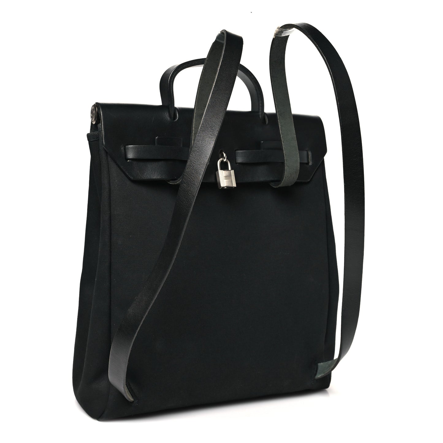 Toile Vache Calfskin Herbag 30 PM Backpack Black