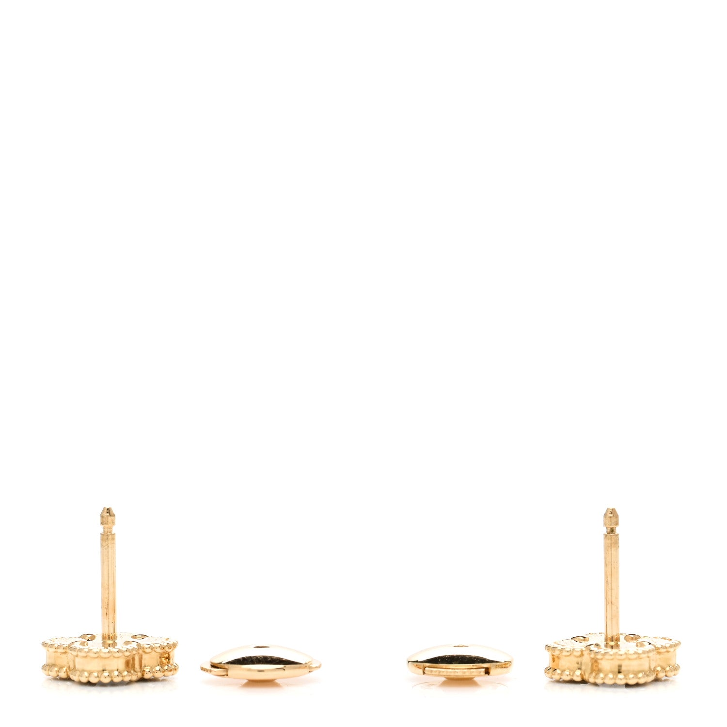 Van Cleef & Arpels 18K Yellow Gold Black Onyx Sweet Alhambra Earrings 3 of 4
