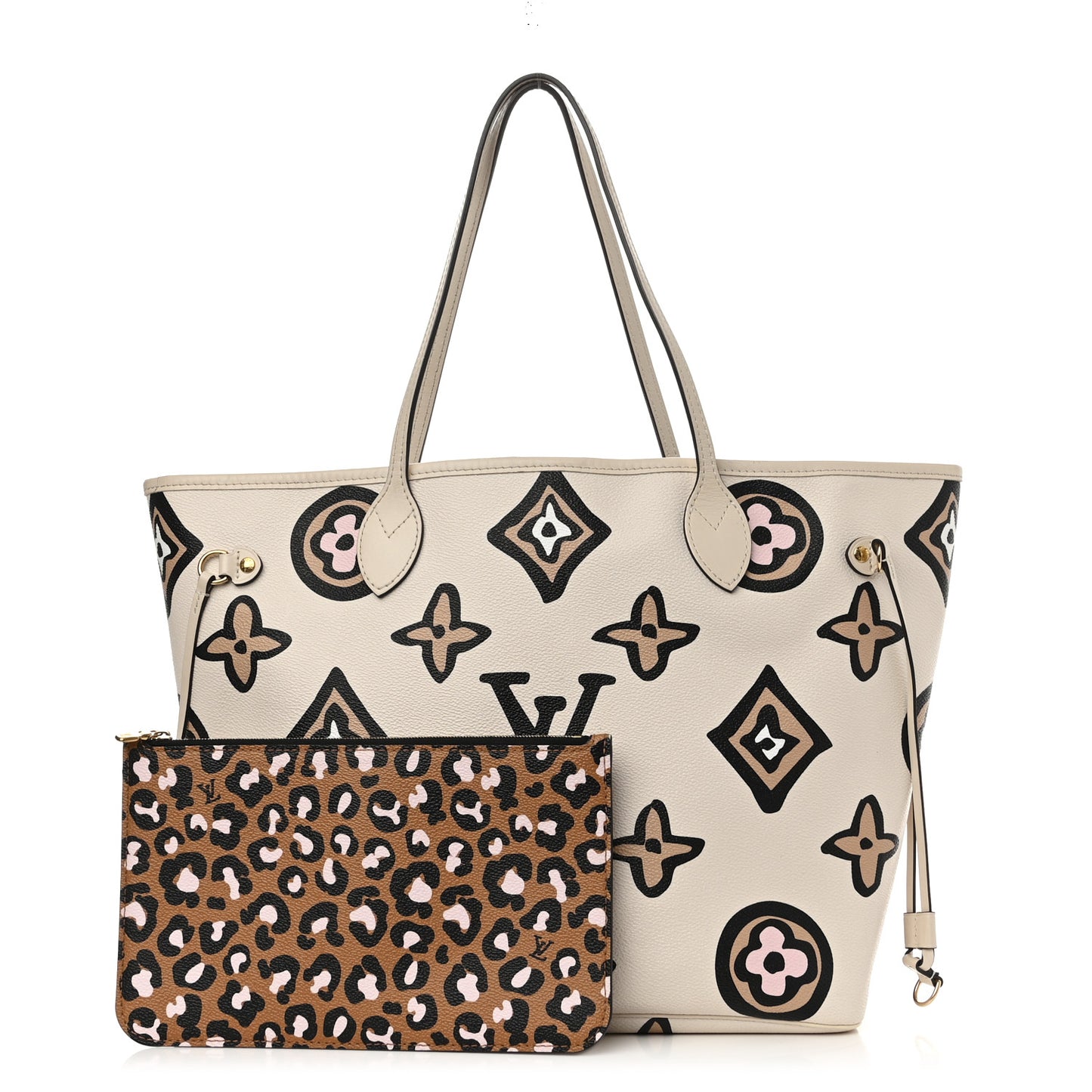 Monogram Giant Wild at Heart Neverfull MM Creme