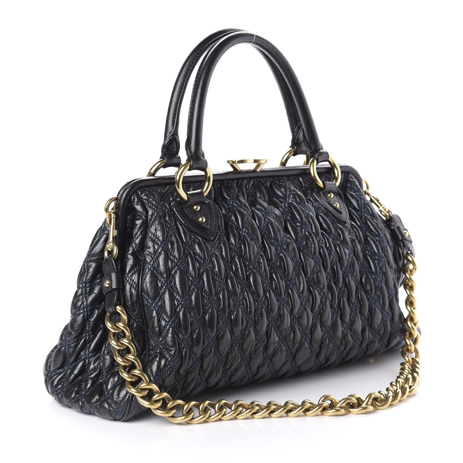 Marc Jacobs Calfskin Quilted Stam Navy 4 of 10