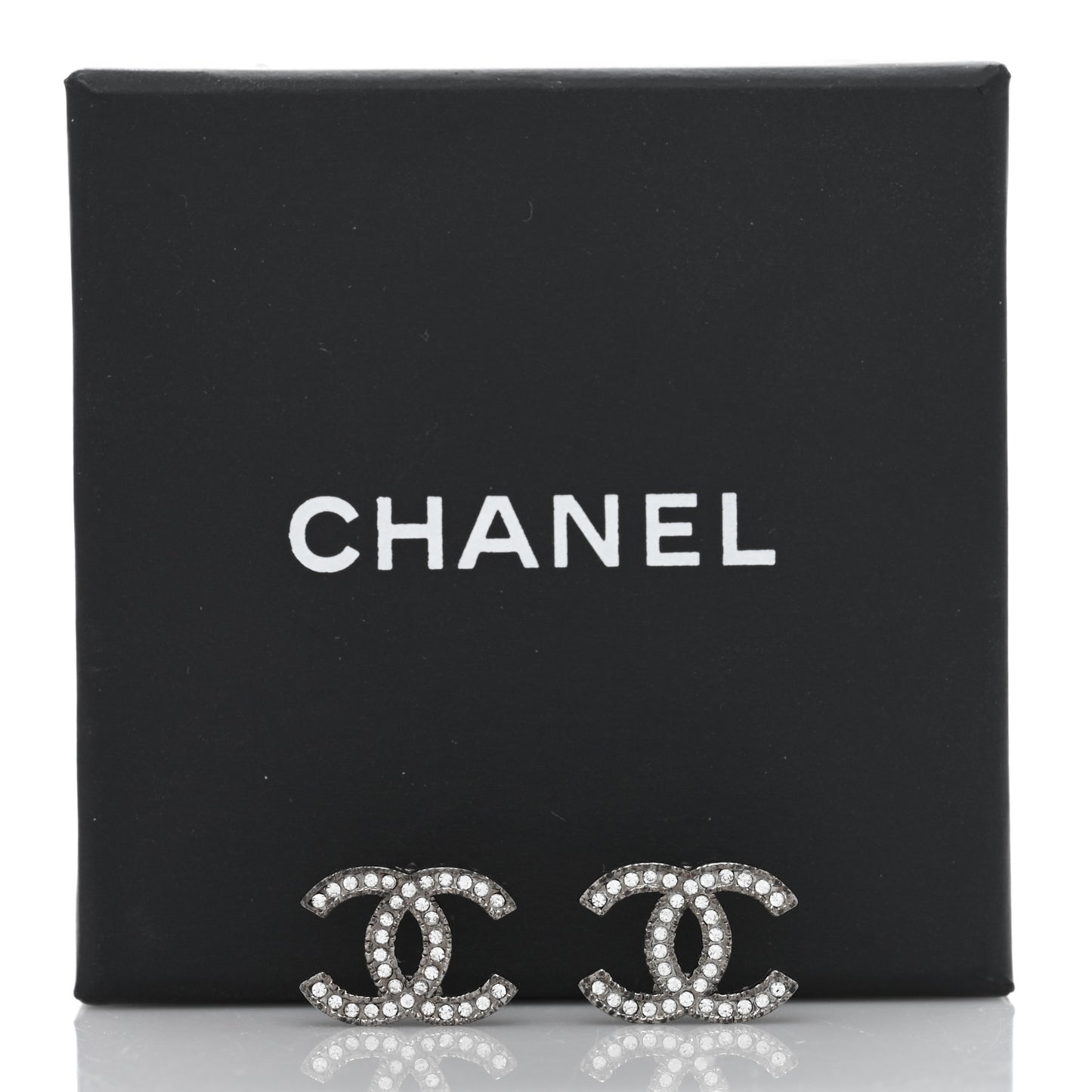 Crystal CC Earrings Silver