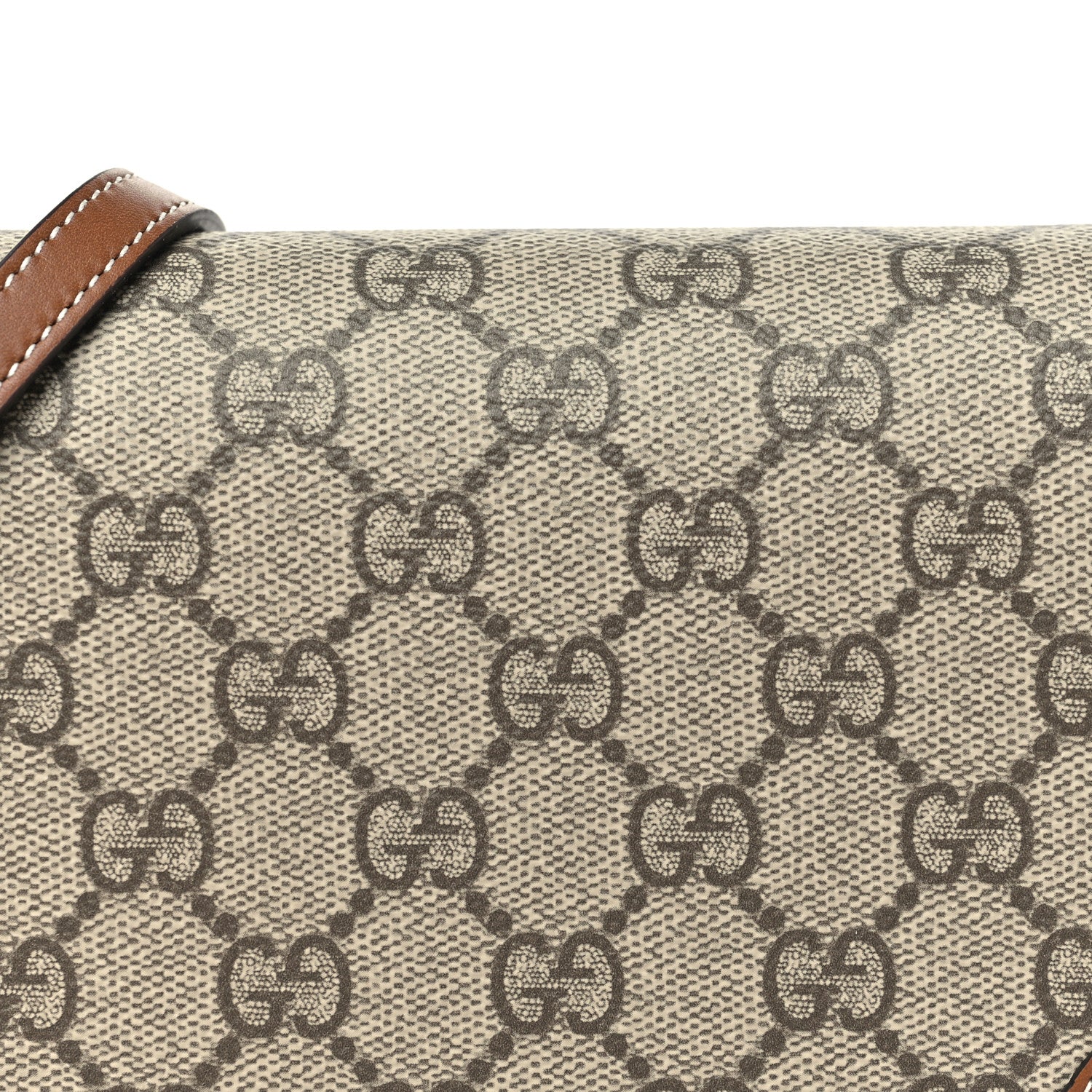 Gucci GG Emblem Monogram Wallet With Strap Beige Brown 8 of 10