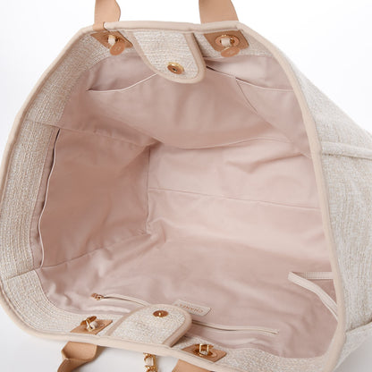 Chanel Canvas Extra Large Deauville Tote Light Beige 6 of 9