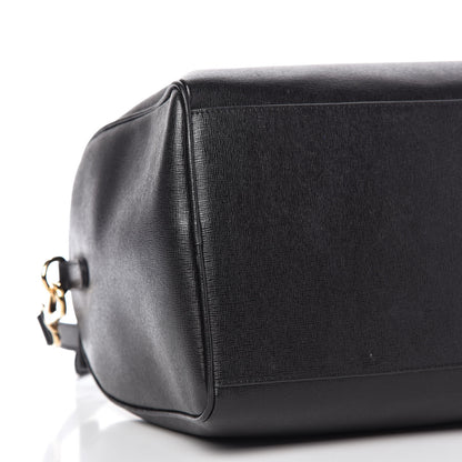 Versace Saffiano Calfskin Palazzo Duffle Bag Black 6 of 10