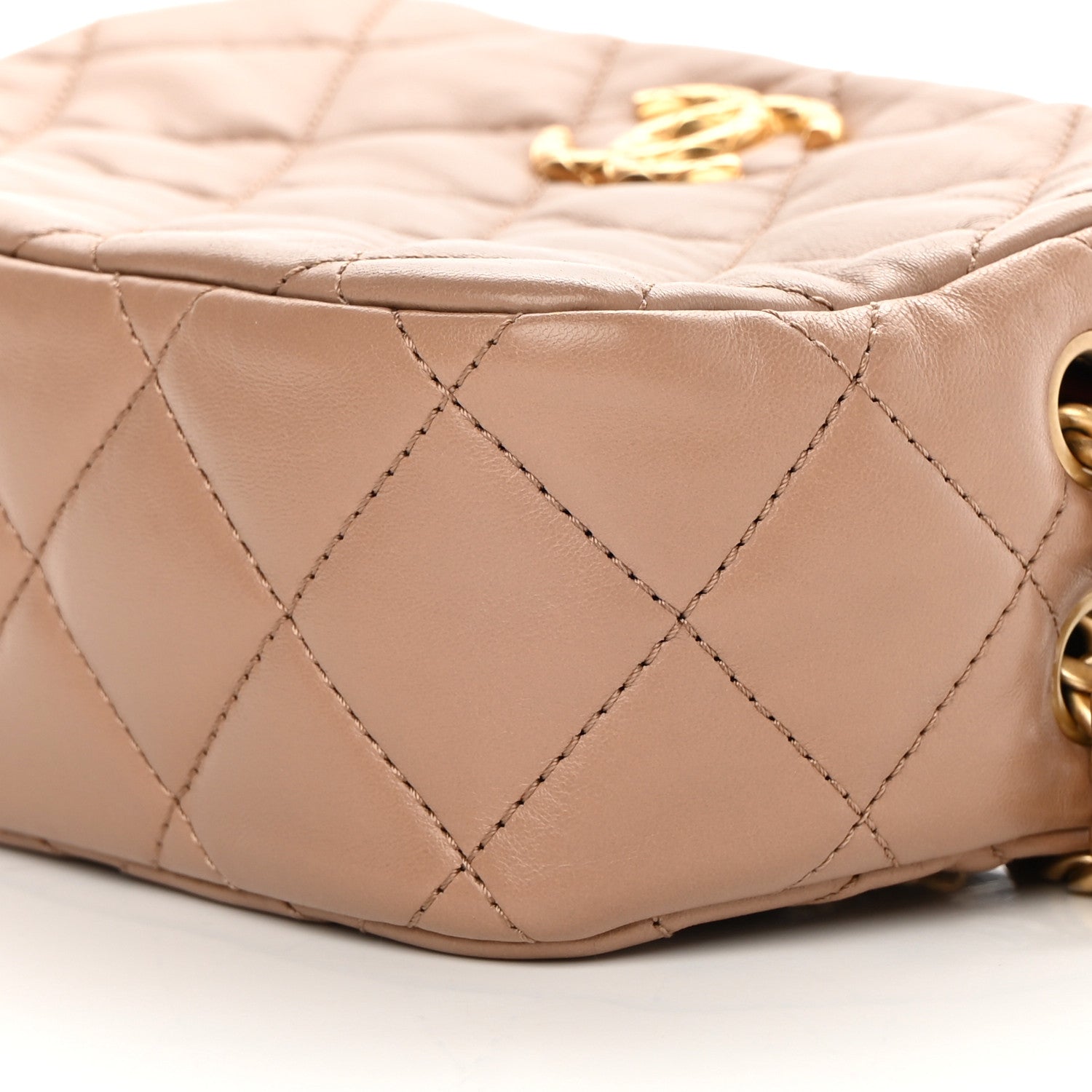 Chanel Lambskin Quilted Mini Pillow Crush Camera Case Beige 10 of 11