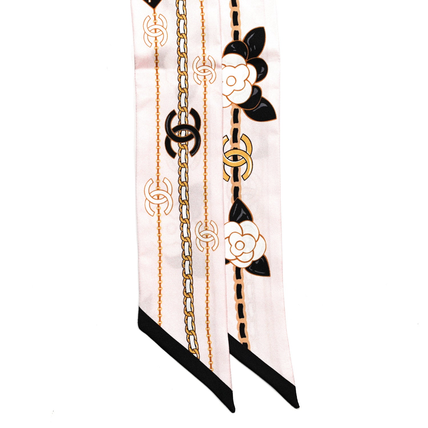 Chanel Silk CC Charms Slim Bandeau Scarf Pink 2 of 3