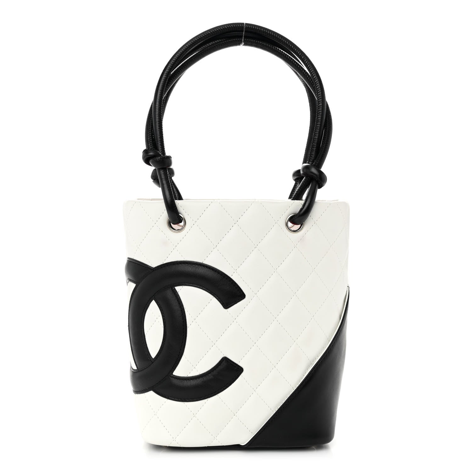 Chanel Calfskin Quilted Small Cambon Tote White Black 1 of 11