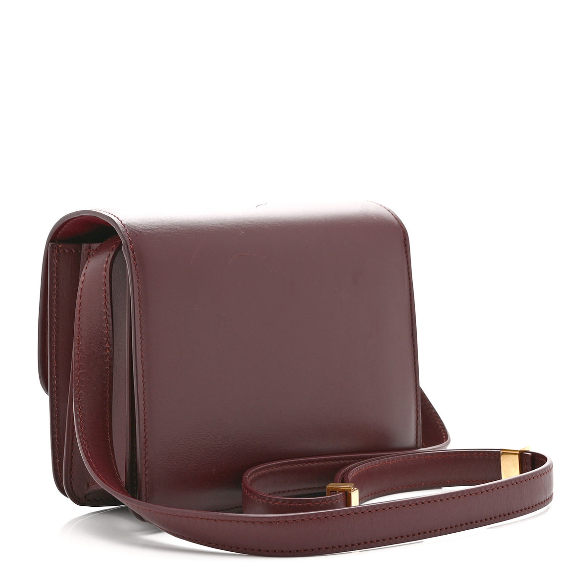 Celine Box Calfskin Small Classic Box Flap Bag Burgundy 3 of 14