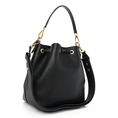 Louis Vuitton Calfskin Lockme Bucket MM Black 3 of 10