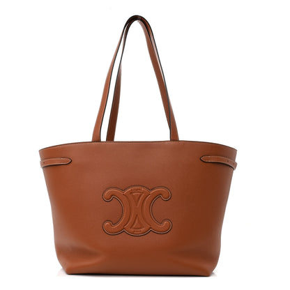 Celine Grained Calfskin Triomphe Medium Cabas Anais Tan 1 of 10