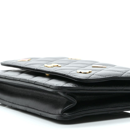 Chanel Lambskin Quilted Enamel Coco Casino Wallet On Chain WOC Black 10 of 11