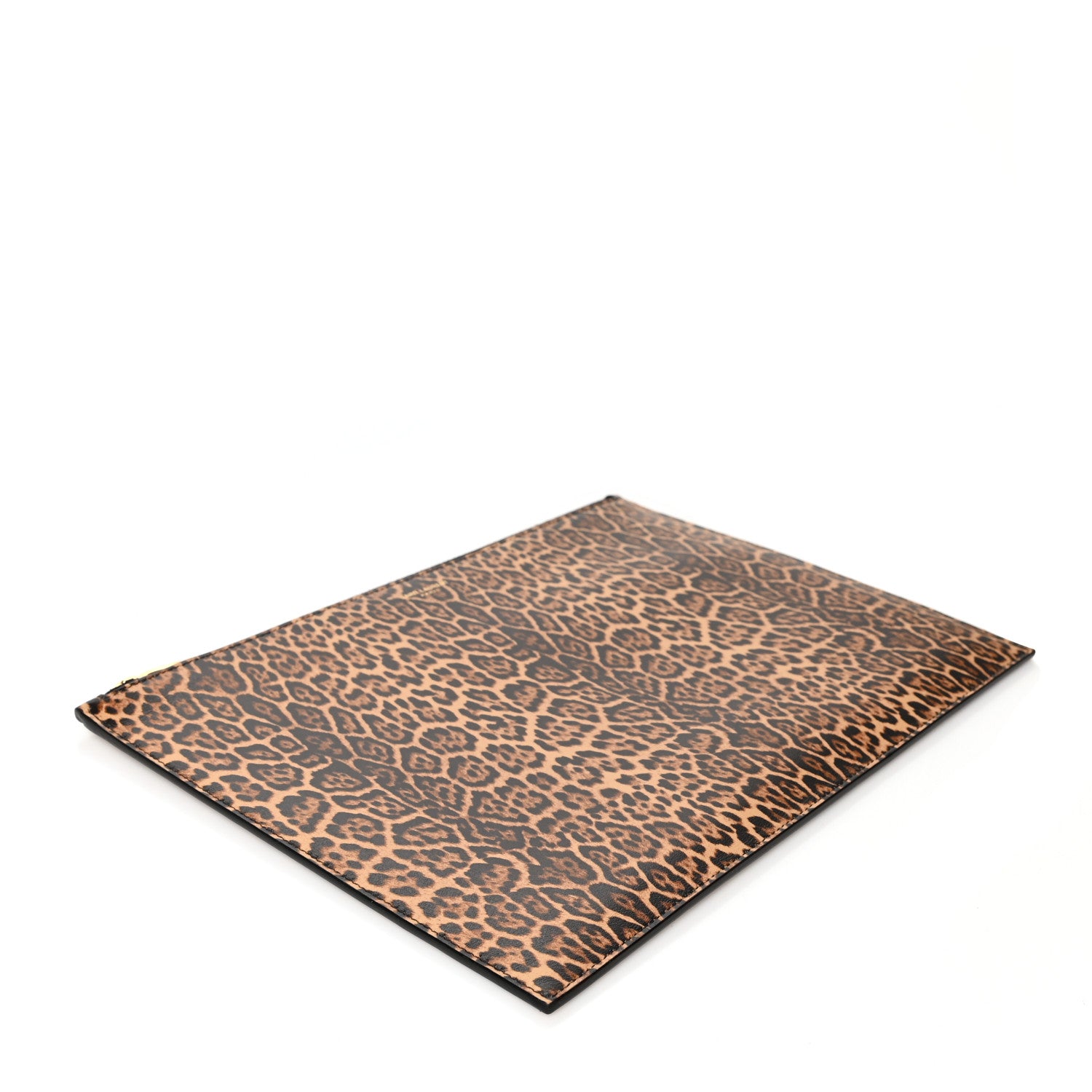 Saint Laurent Calfskin Leopard Printed Medium Zip Clutch 4 of 9