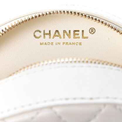 Chanel Lambskin Coco Lifesaver Round Bag Black White 5 of 10
