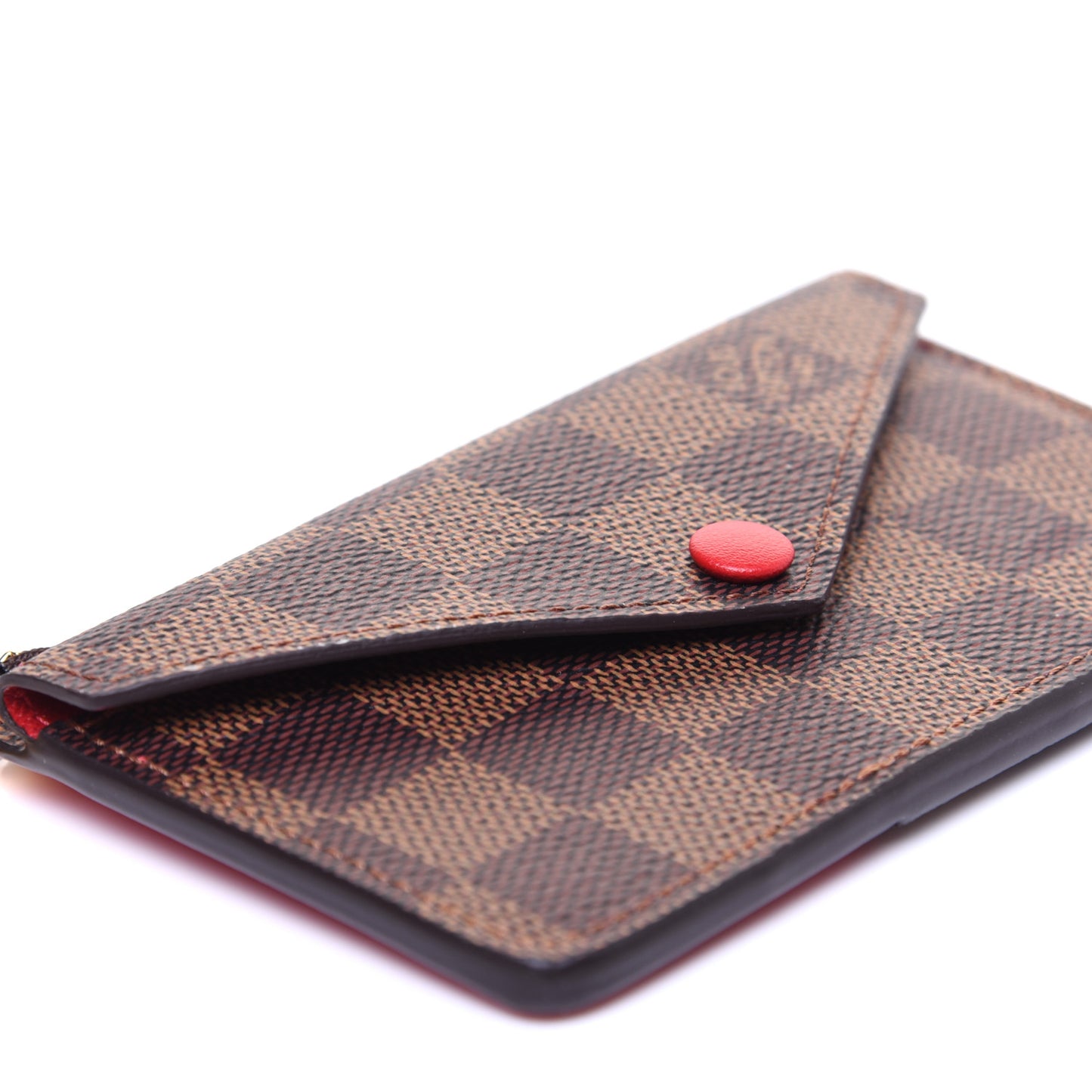 Damier Ebene Recto Verso Card Holder Red