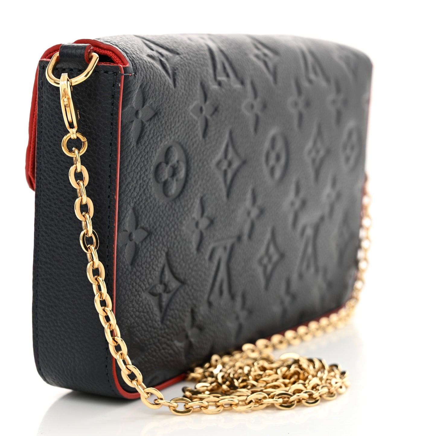 Empreinte Pochette Felicie Chain Wallet Marine Rouge