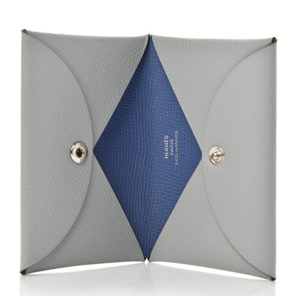 Hermes Epsom Verso Calvi Card Case Bleu Glacier Bleu Brighton 5 of 7