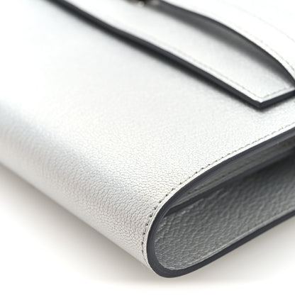 Hermes Metallic Chevre Chamkilight Kelly Wallet To Go Argent 10 of 11