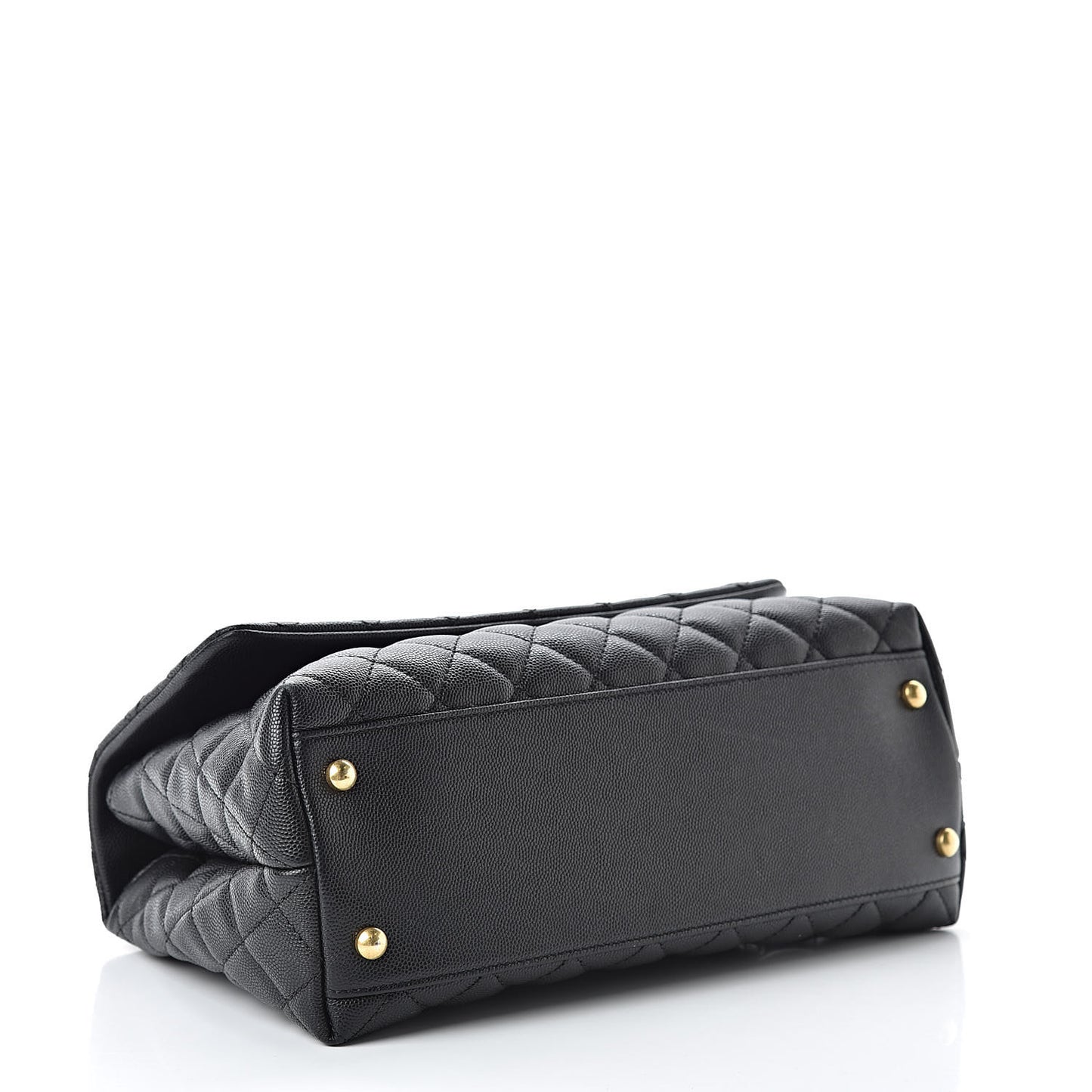 Caviar Quilted Small Coco Handle Flap Black