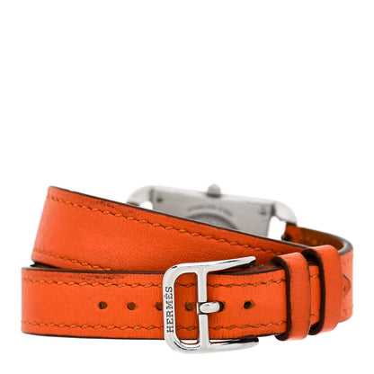 Hermes Stainless Steel Swift 23mm Cape Cod Double Tour Quartz Watch Orange 3 of 5