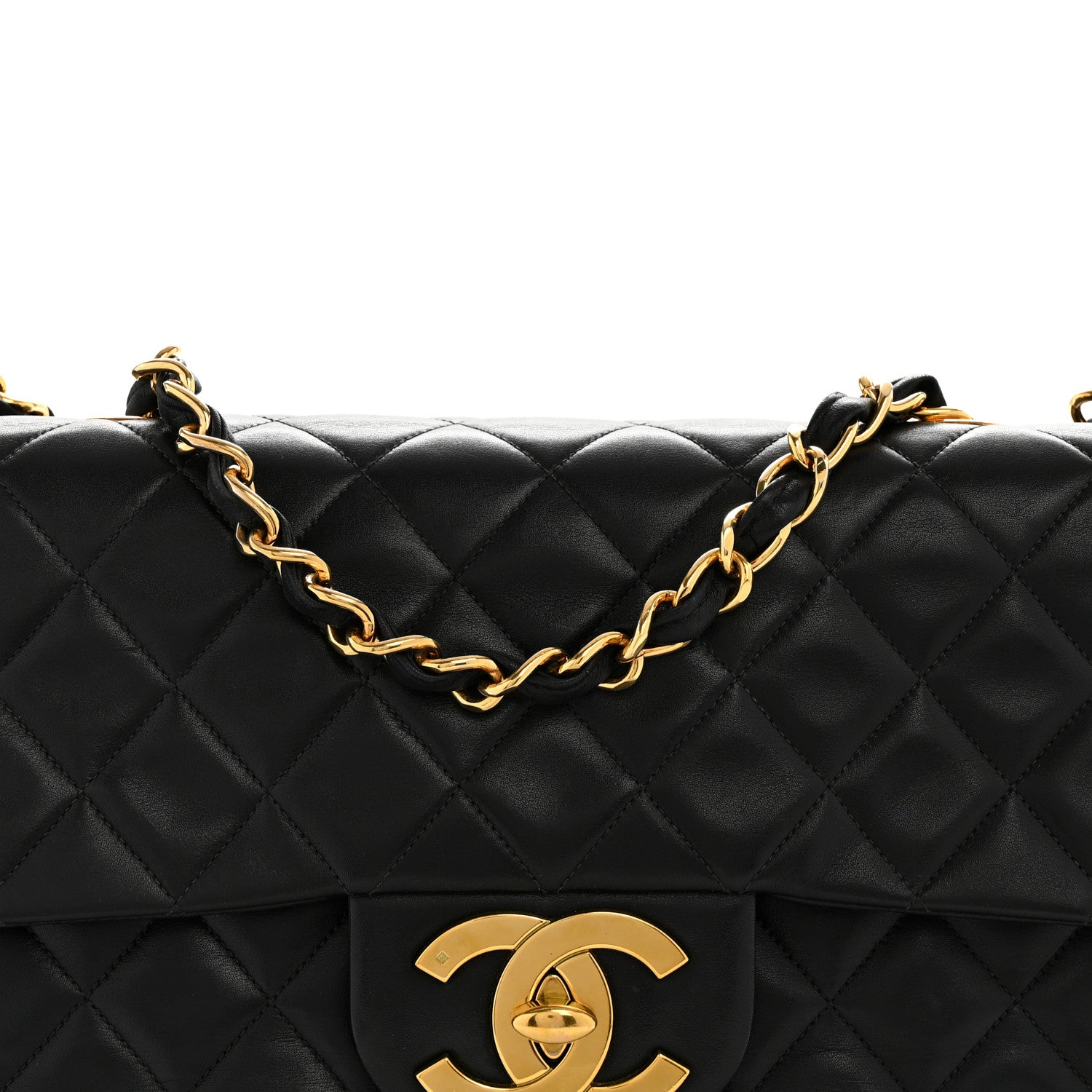 Chanel Lambskin Quilted XL Jumbo Single Flap Black 9 of 16