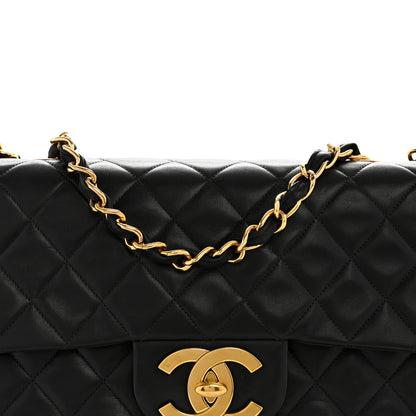 Chanel Lambskin Quilted XL Jumbo Single Flap Black 9 of 16